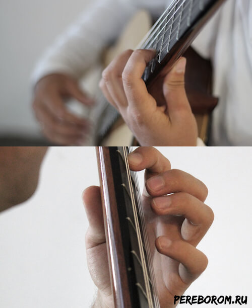 Как ставить пальцы левой руки на гитаре